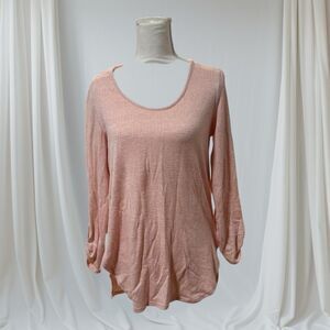 Anthropologie Akemi Kin Womens Roll Tab Sleeve Scoop neck pullover Sweater Sz S